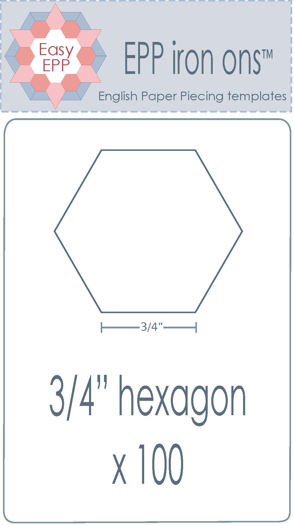 Easy EPP Iron-Ons - Hugs 'n Kisses - 3/4 inch Hexagons