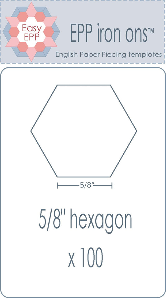 Easy EPP Iron-Ons - Hugs 'n Kisses - 5/8 inch Hexagons